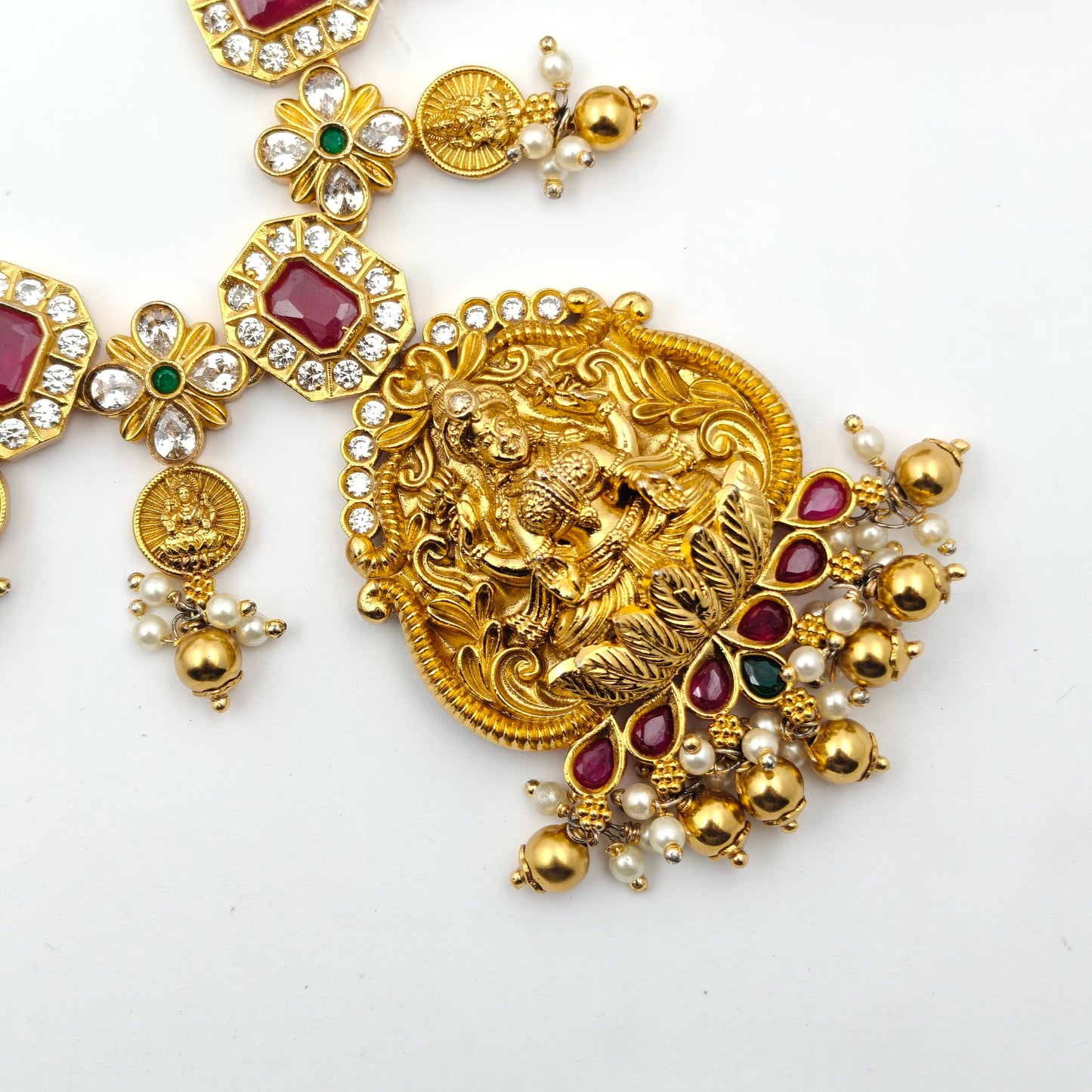 19918 Matte Laxmi Kasulmala Short Necklace