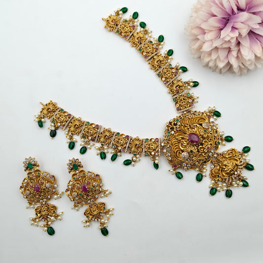 25245/25246  Laxmi Peacock Short Necklace