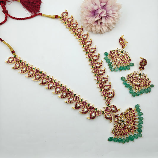 40761 2 In 1 Mango Necklace Set Long