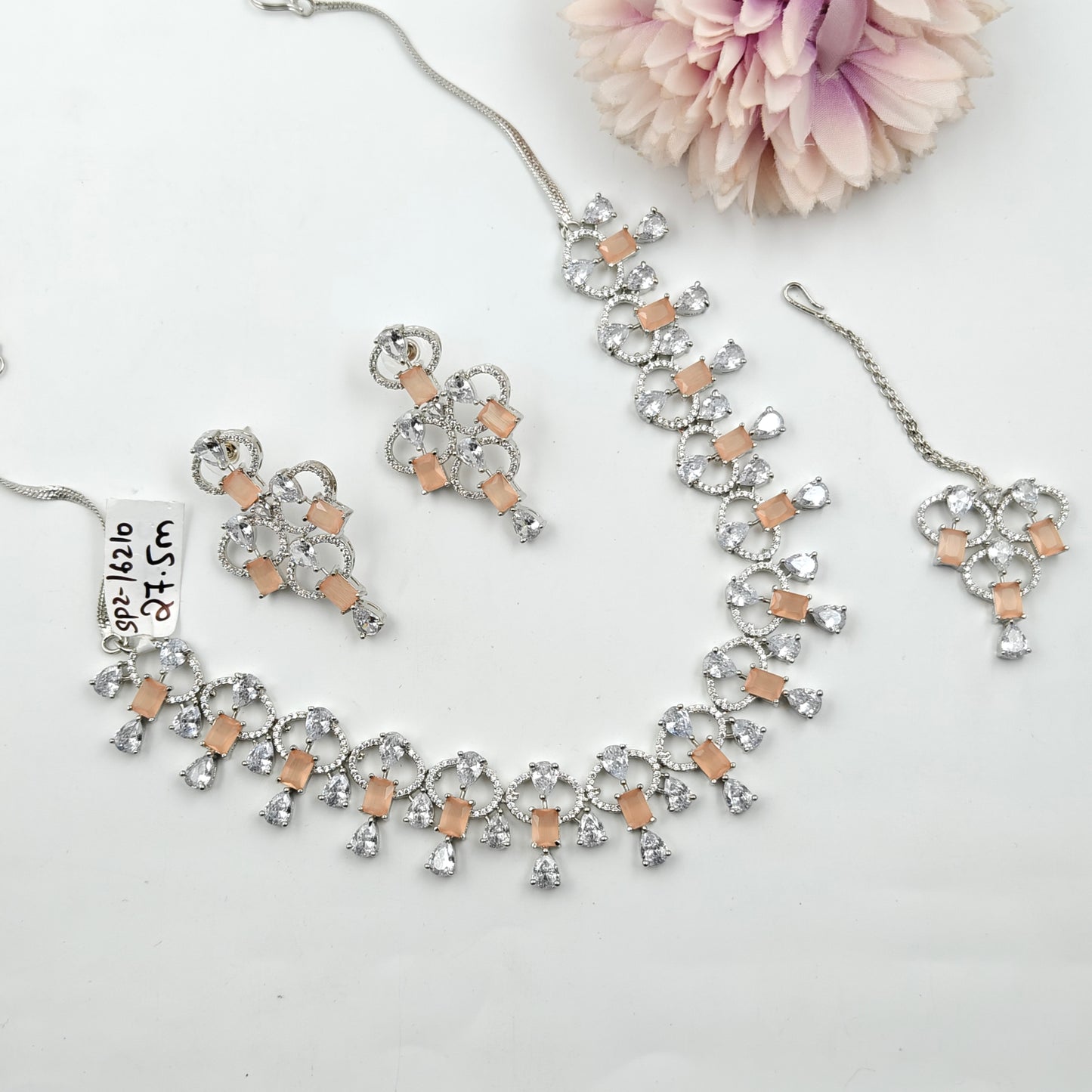 16210  Platinum Necklace Set