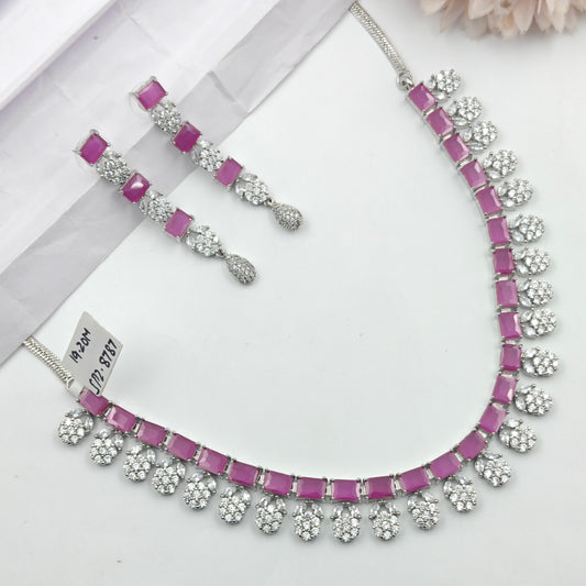 8787 Platinum Mint Necklace Set