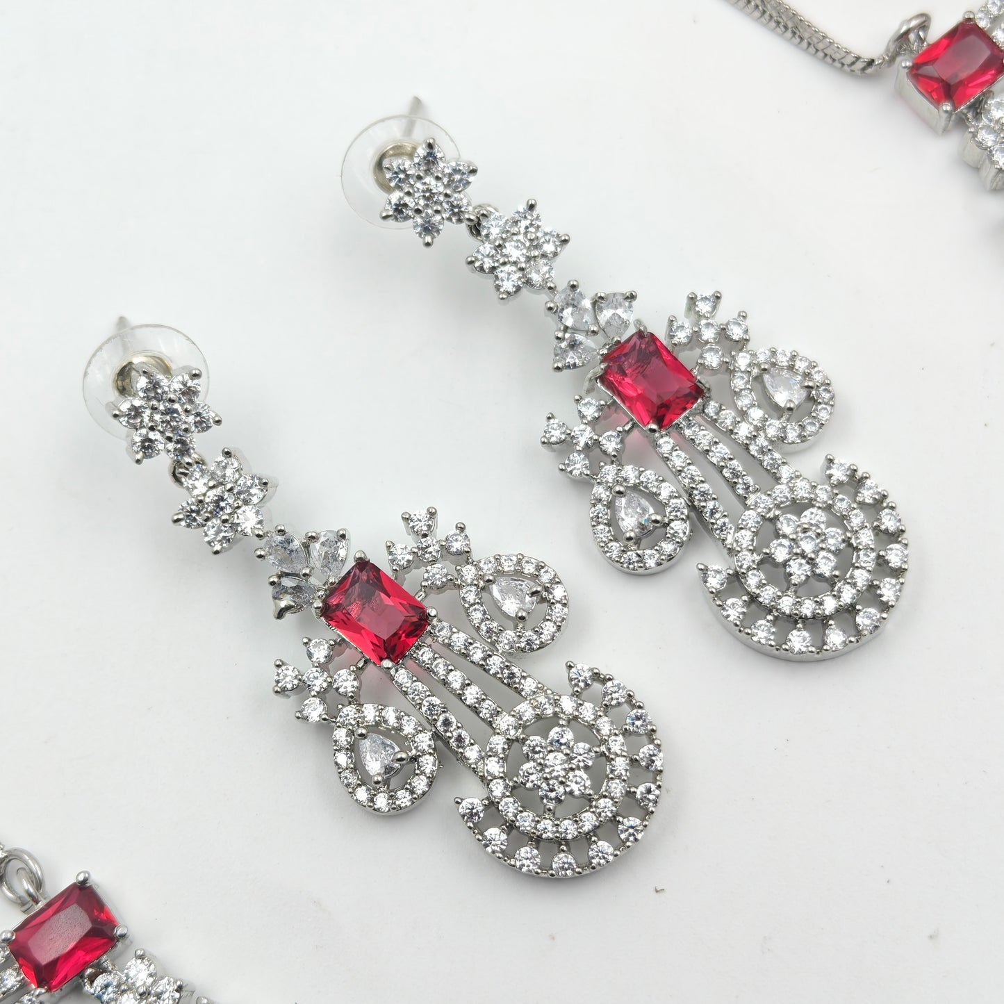 806 Platinum AD Necklace Set
