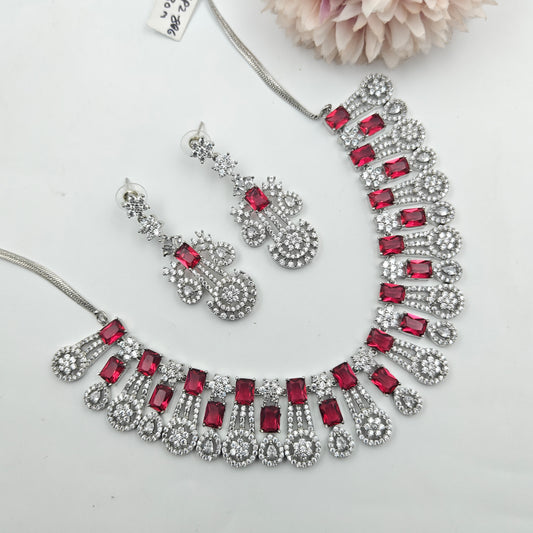 806 Platinum AD Necklace Set