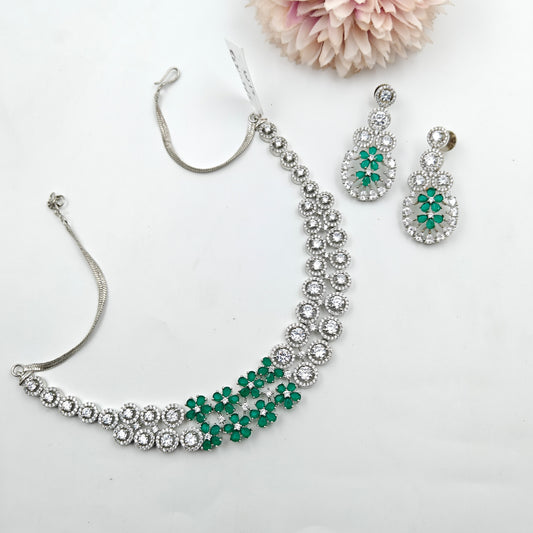 1293 Platinum Polish Necklace Set