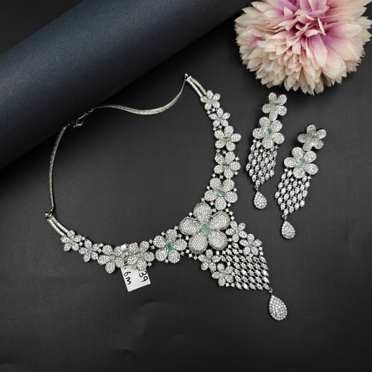 16139 Platinum CZ Short Set Green