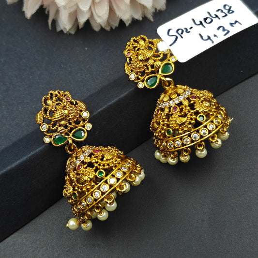40438  Matte Peacock Jhumki