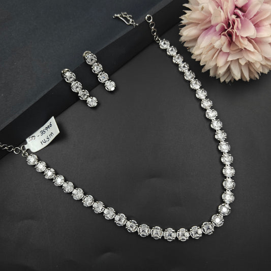 35996 1 Line AD Round Necklace Set