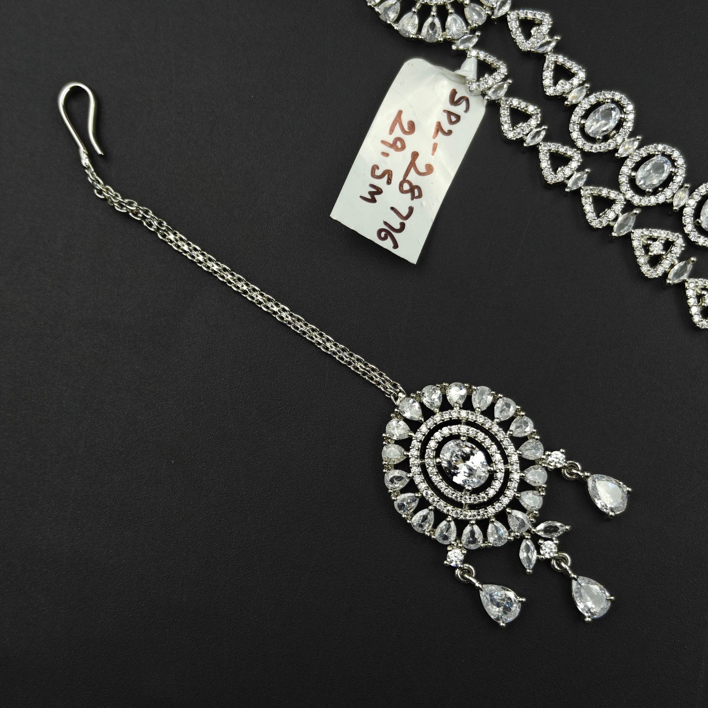 28776  Platinum Necklace Set White