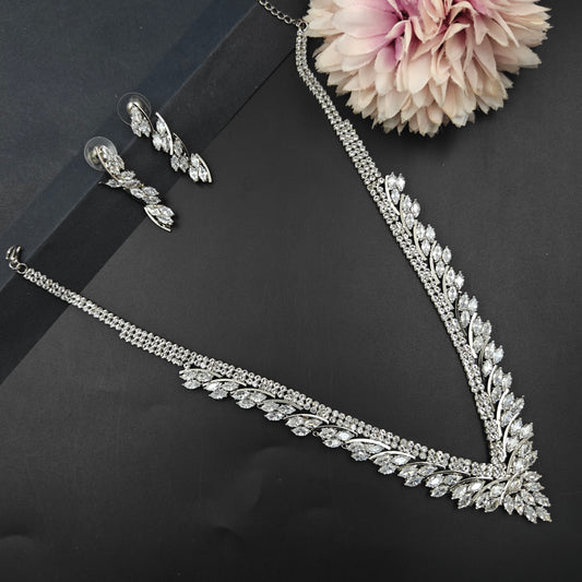 6657 Platinum Necklace Set