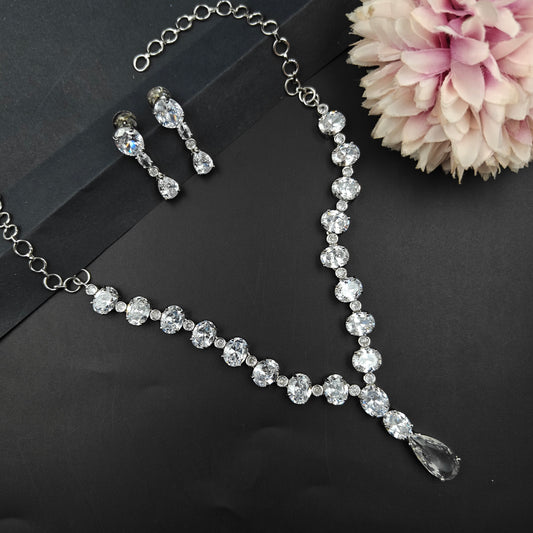 39087 Platinum Necklace Set