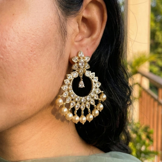 40770 Uncut Stone Chandbali