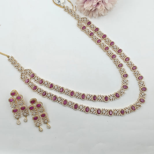 13061 GP AD Colour Stone Red 2 Line Long Set