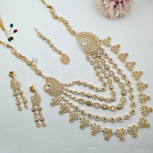 9112 CZ Long Necklace Set