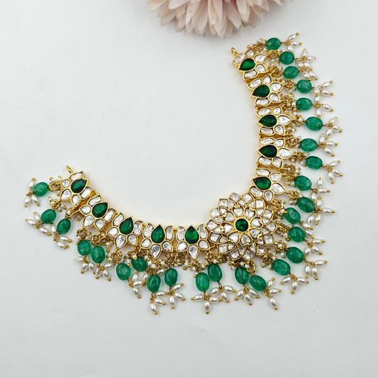 40779 Pure Moissanite Lotus Necklace With Russian Strawberry Beads Making