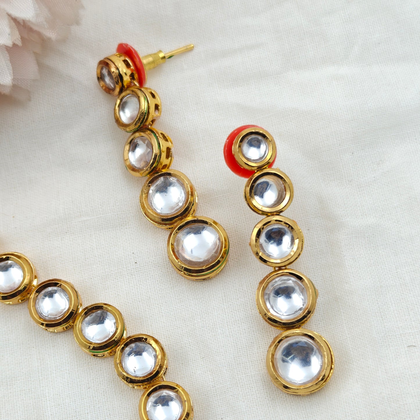 10605 Mennakari Kundan single line necklace