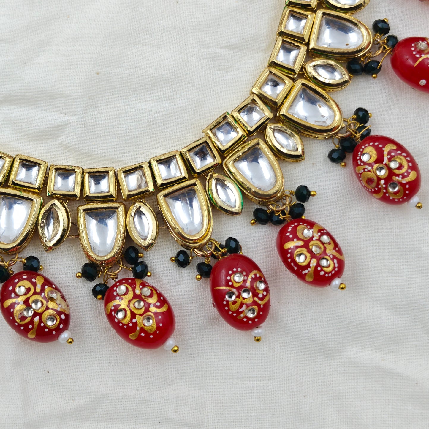 11874 Kundan Red Necklace Set