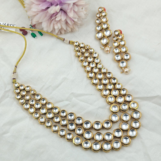 16855 3 Lines Kundan Set