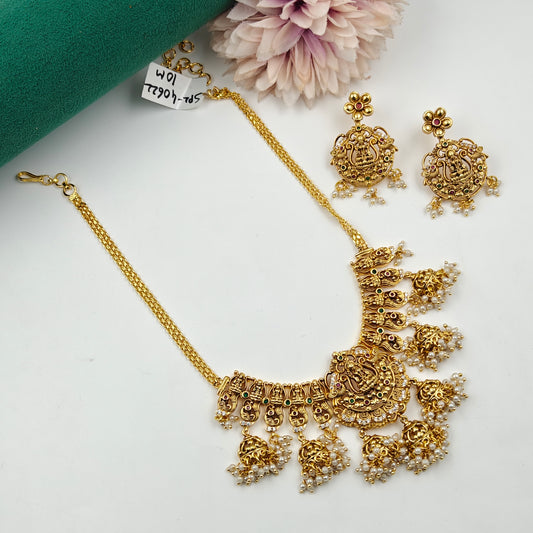 40622 Laxmi Peacock Short Necklace Set