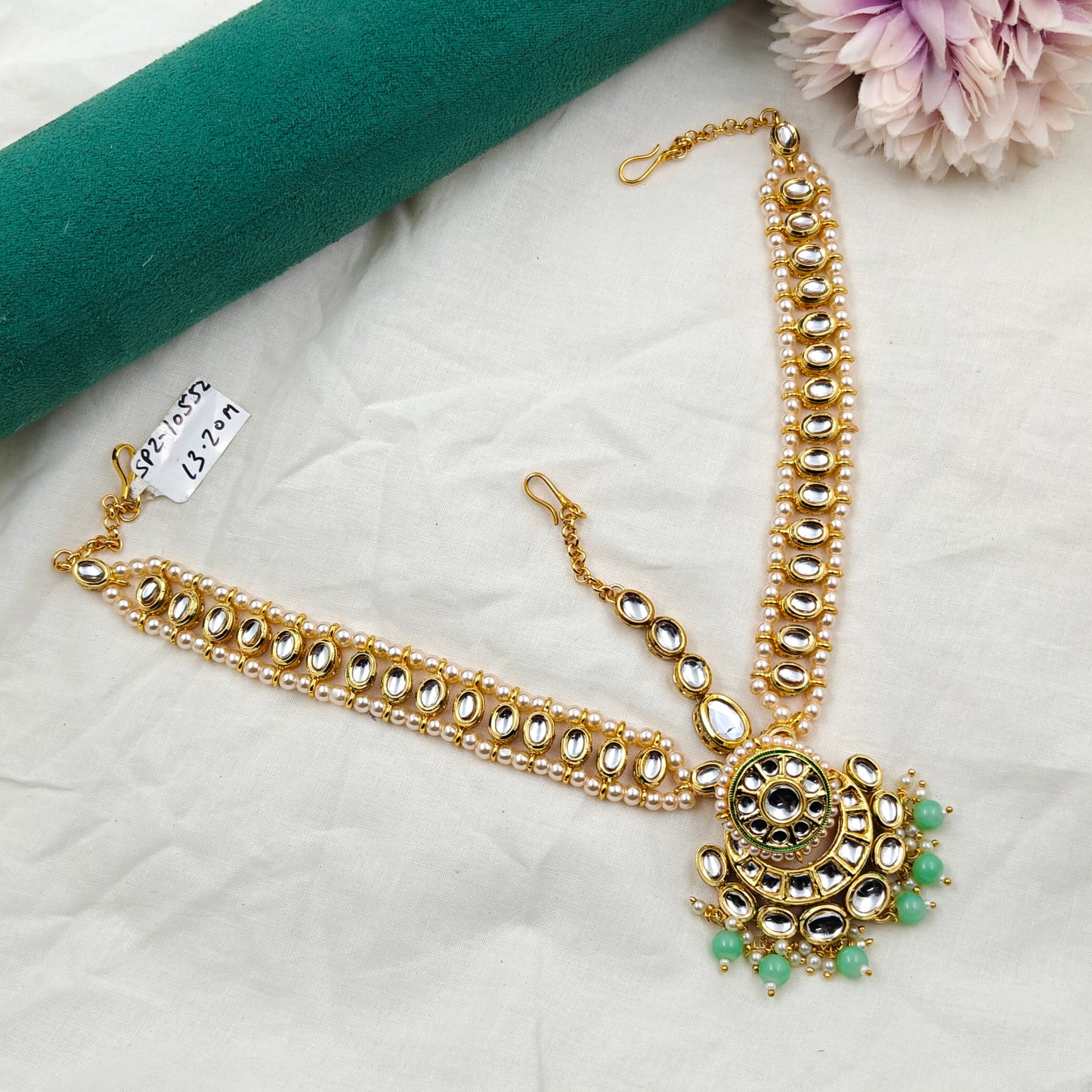 10552 MaangTikka Matha patti Kundan Headset