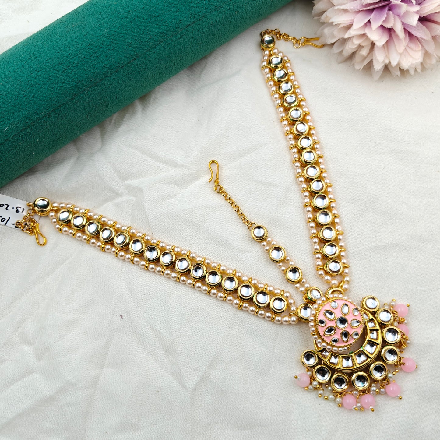 10553 MaangTika Matha Patti Kundan Head Set