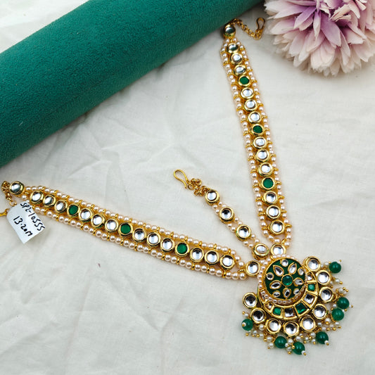 10555 MaangTika Mathapatti Kundan Headset