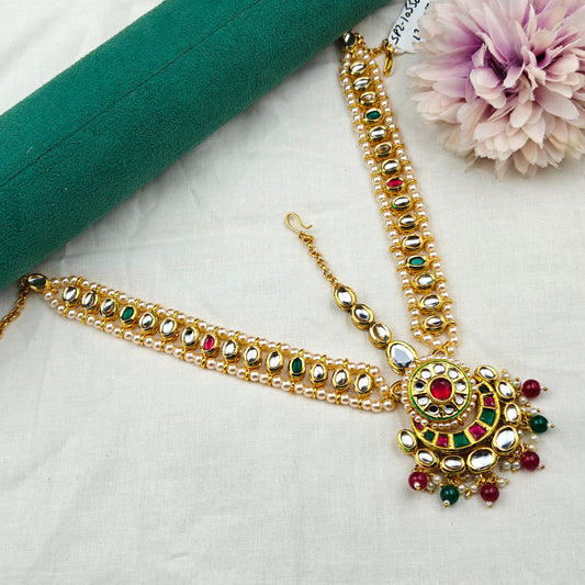 10556 MaangTika Matha Patti Kundan Headset
