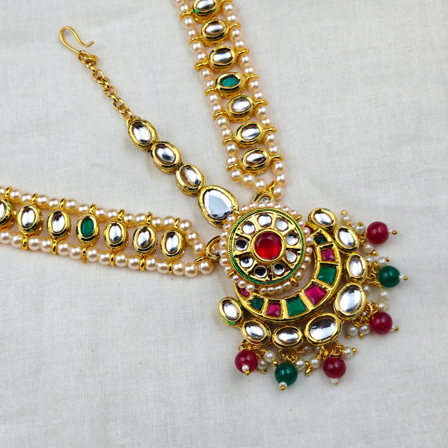 10556 MaangTika Matha Patti Kundan Headset