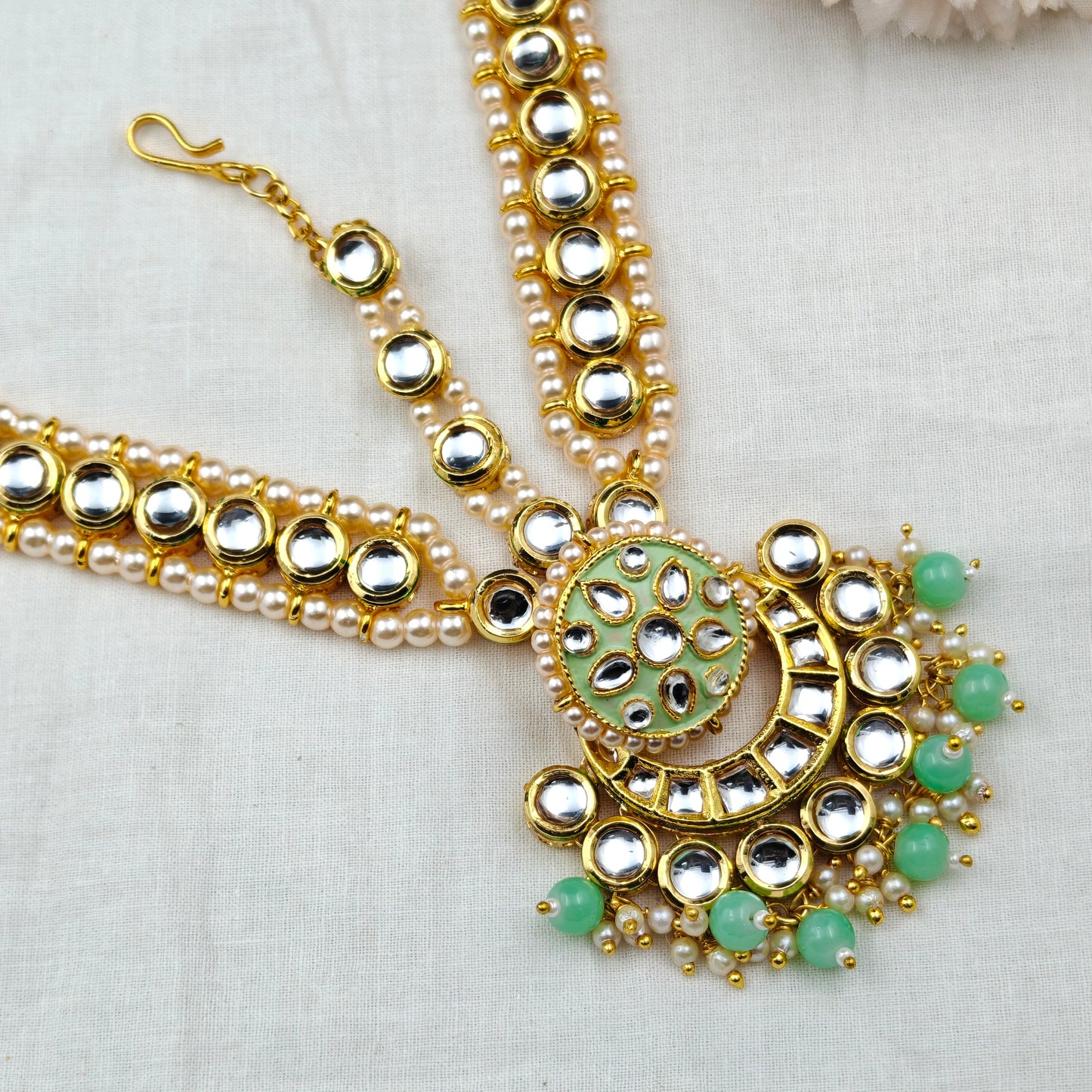 10551 MaangTikka Mathapatti Kundan Headset