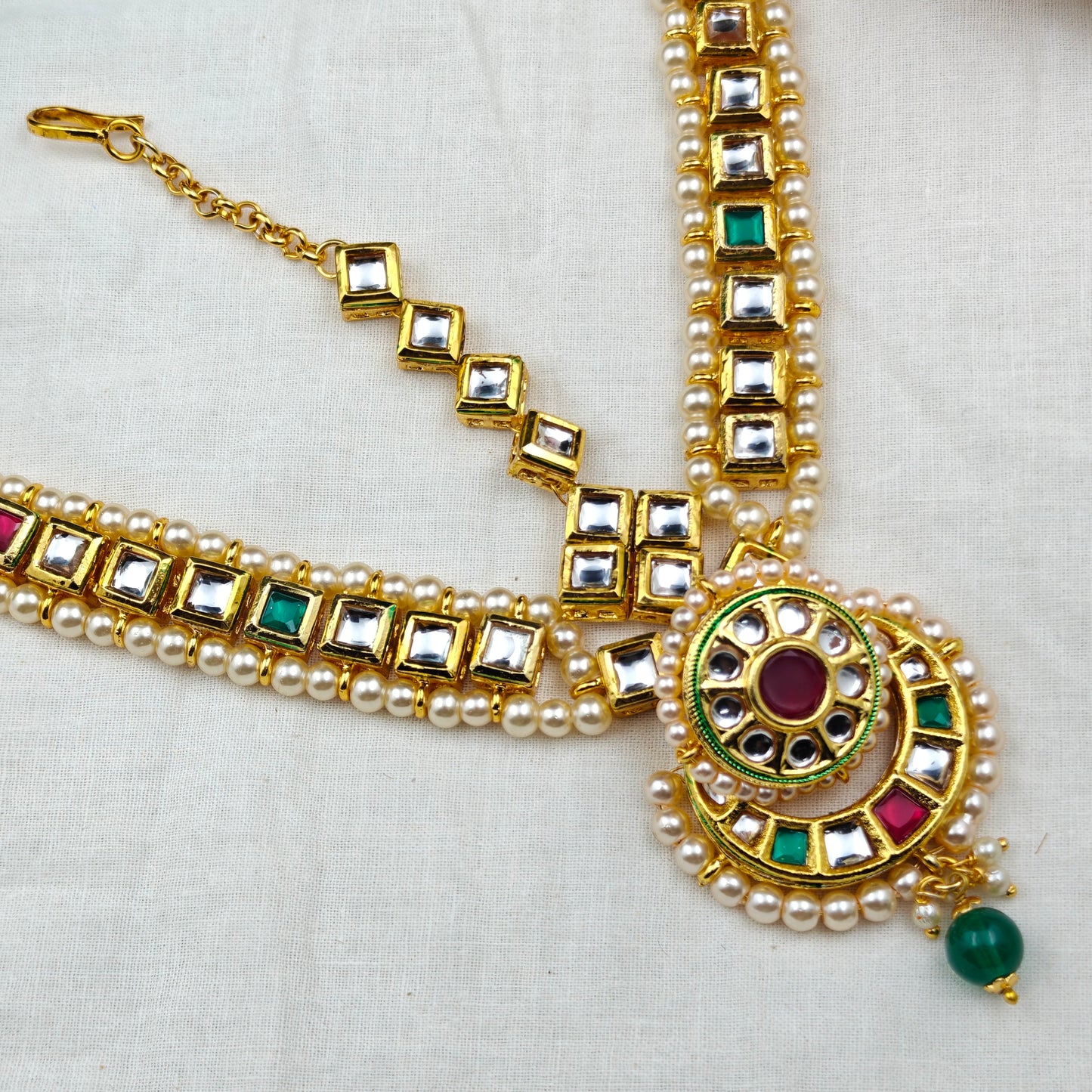 10549 MaangTika Mathapatti Kundan Headset