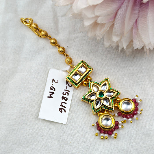 15846 / 15847 / 15848 / 15849 Kundan Star MaangTika Red