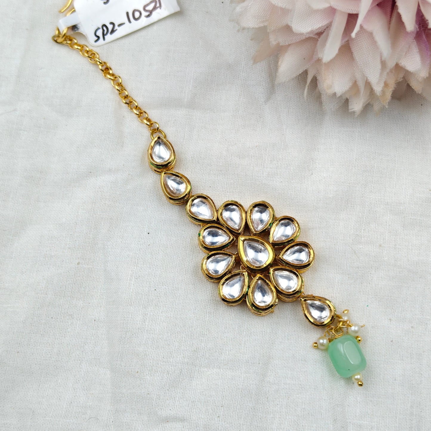 10521 Kundan MaangTikka Mint Green