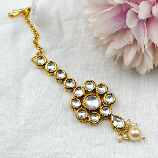 15841 / 15842 Kundan MaangTikka Round Pearl