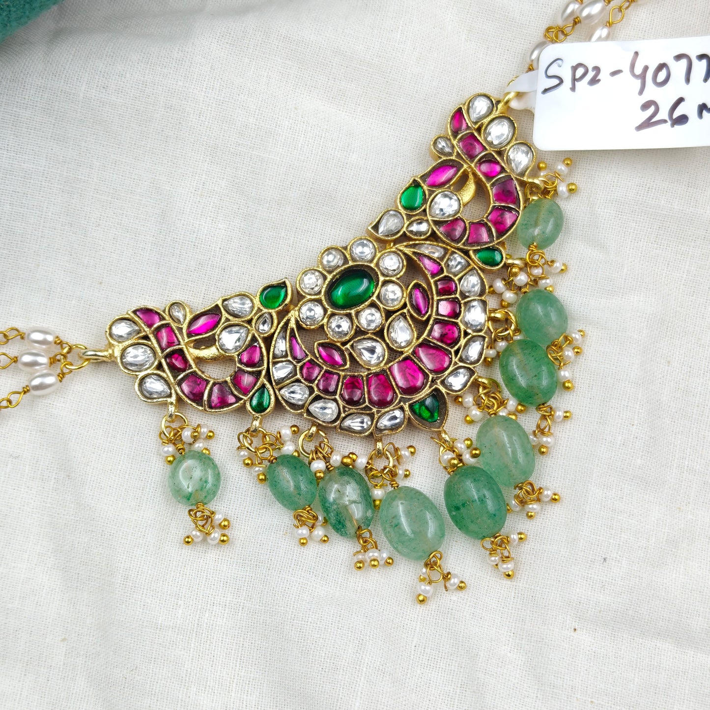 40778 Jadau Rice Pearls Choker