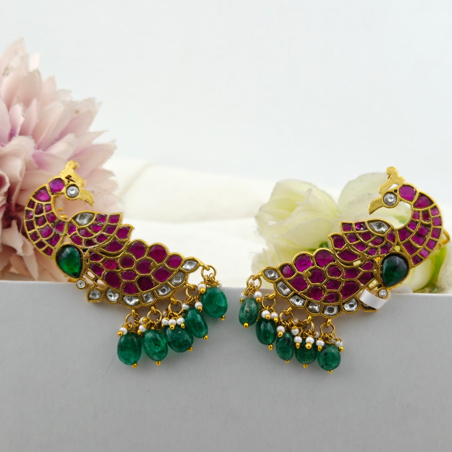 40696 Jadau Peacock Ear Cuff