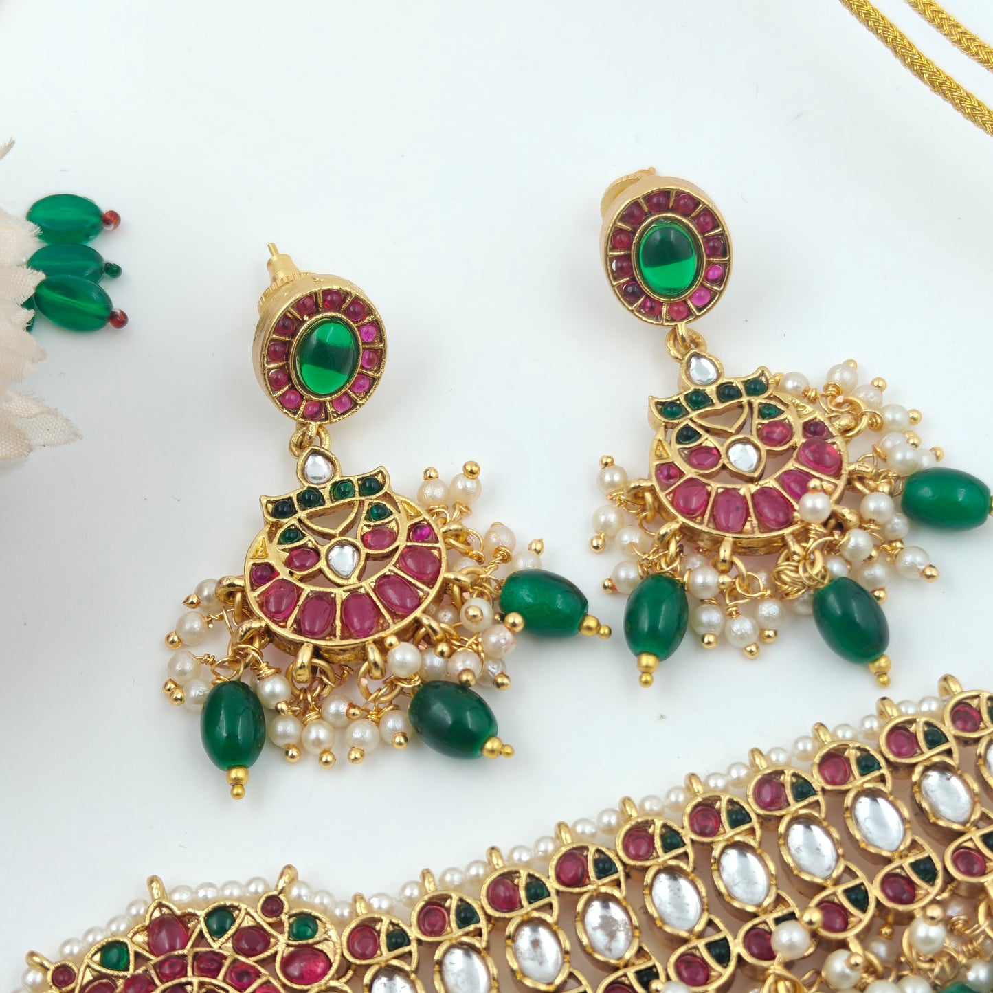 40872 pota stone choker with earrings