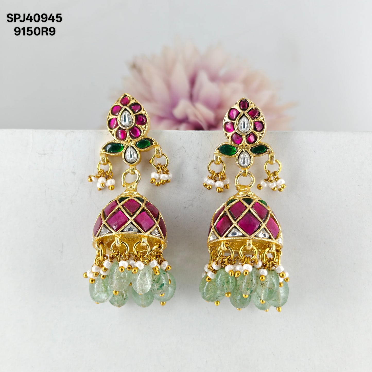 40945 Jadau Mango Jhumki