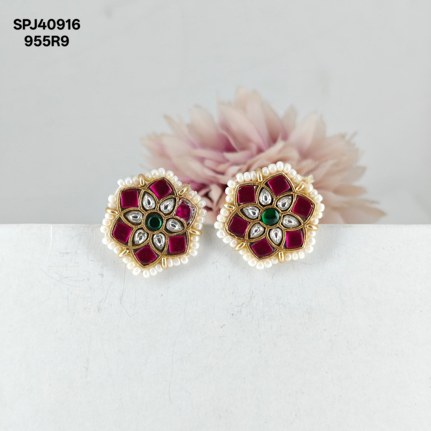 40916 Jadau Flower Studs