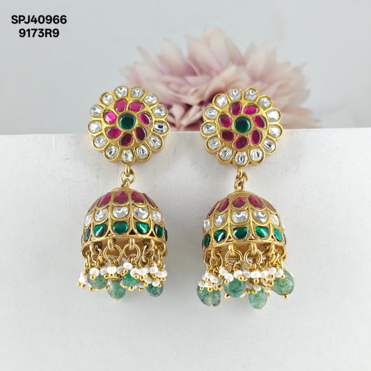 40966 Jadau Multi Stone Jhumki