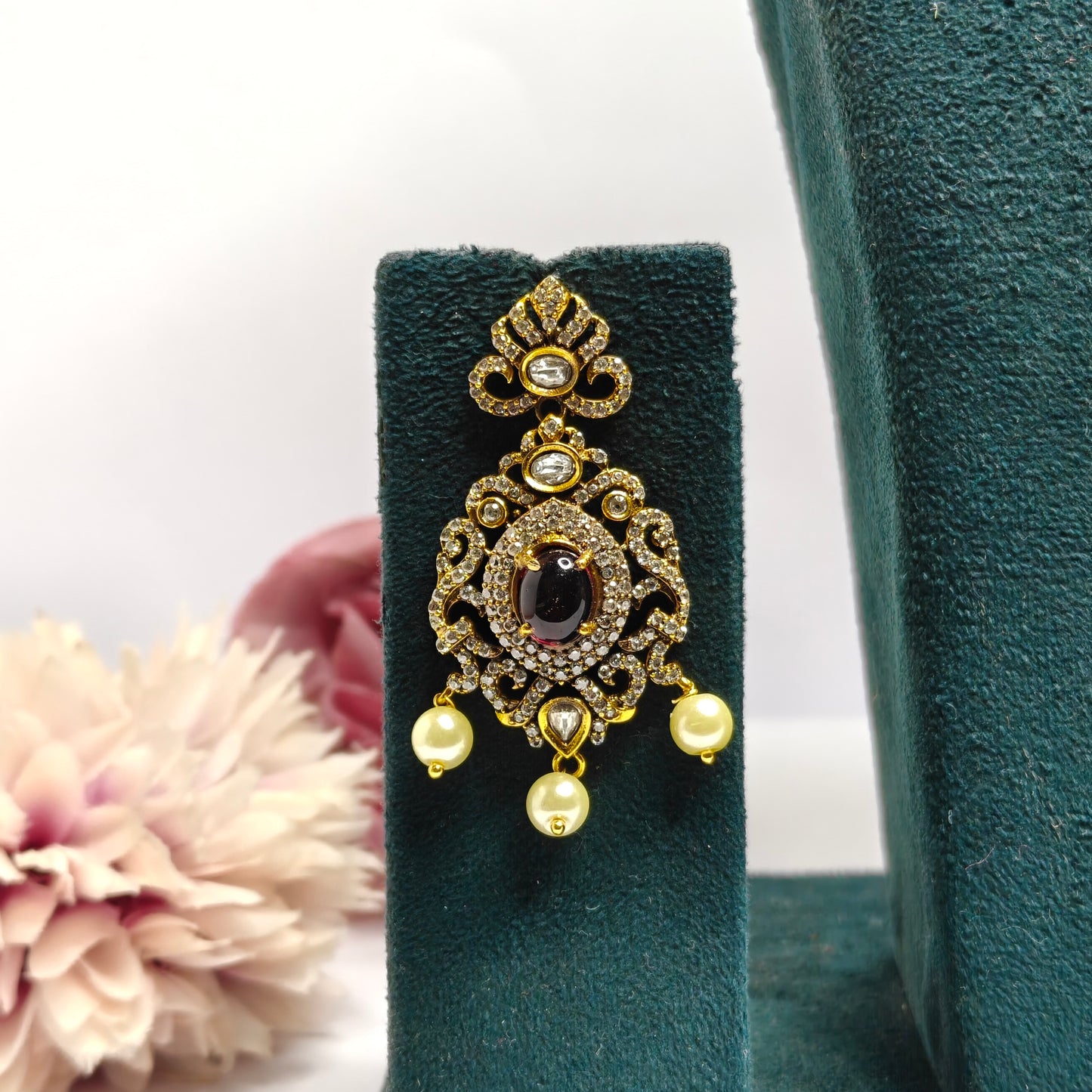 Victorian Long Necklace Red