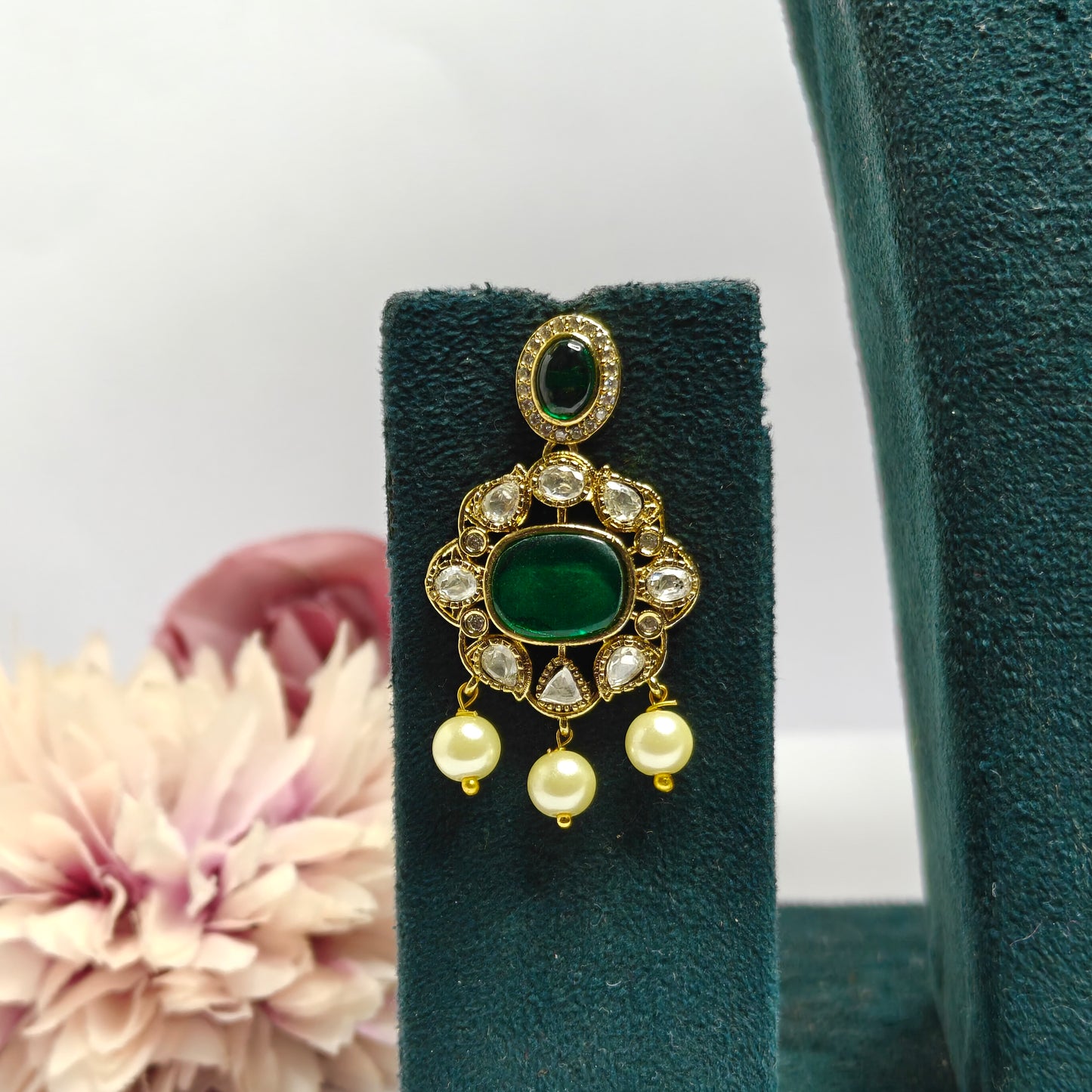 Victorian Moissanite Necklace Set Green