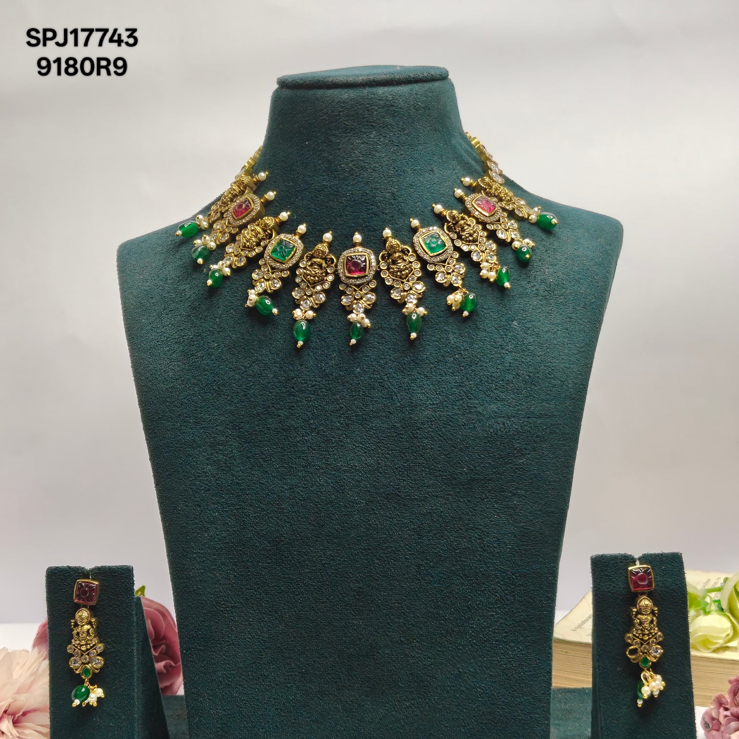 Victorian Mehandi Polish Multi Necklace Set