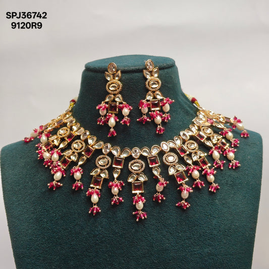 Rose Gold Neckset Set Red