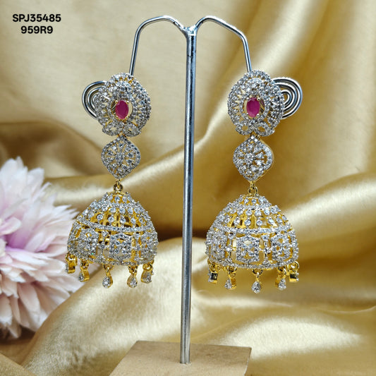 35485 GJ 3 Step Jhumki Red