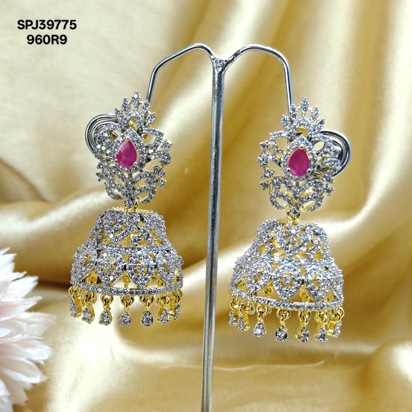 39775 GJ Ruby stone jhumki
