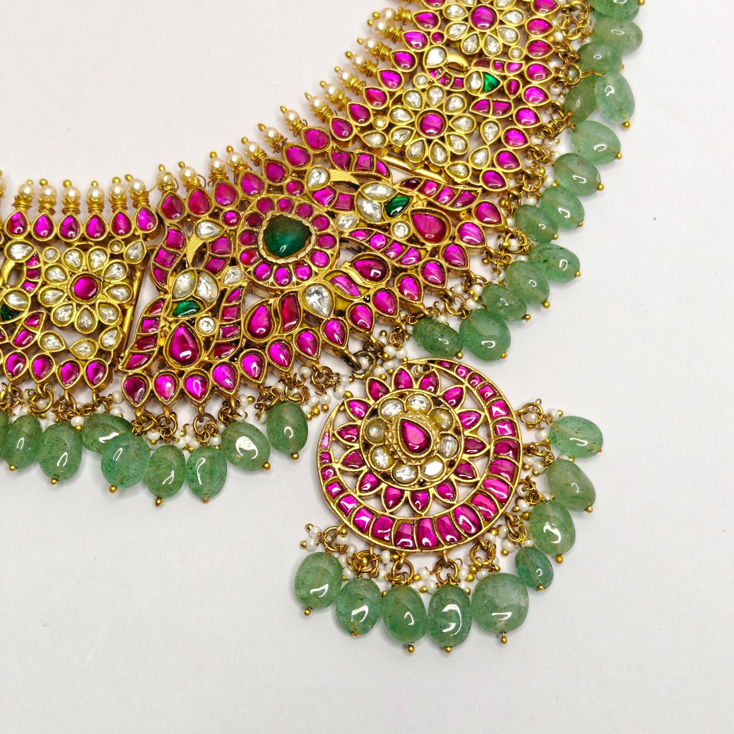 39553  Jadau Flower Necklace