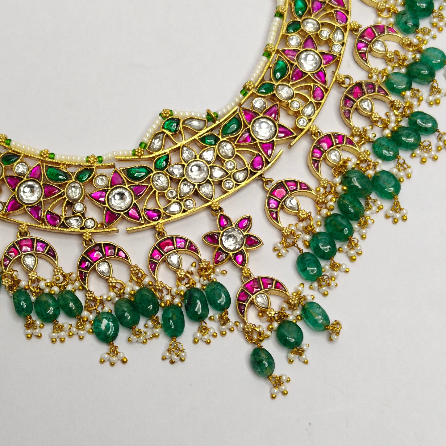 40329 Jadau Star & Chandbali Necklace Set