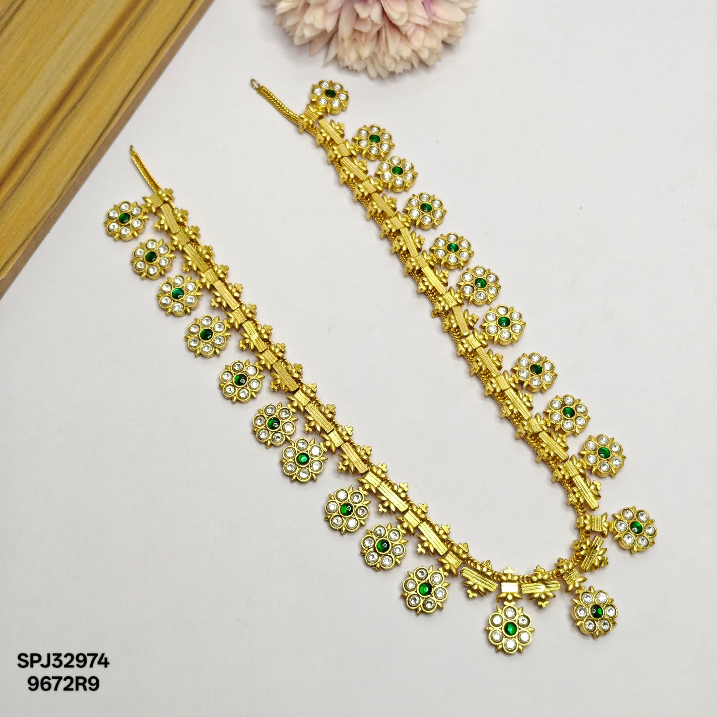 Jadau bottumala long necklace