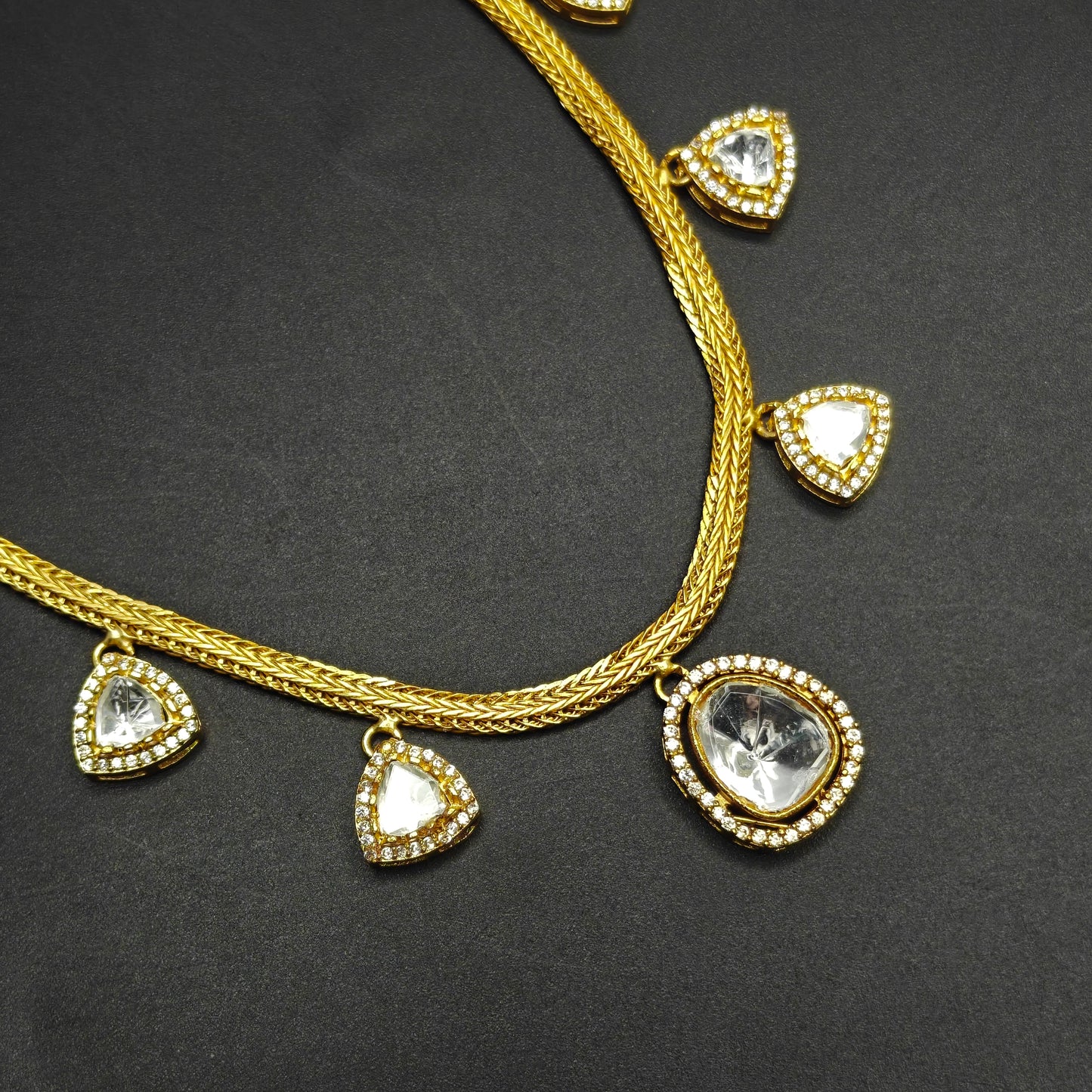 41008 White Mossianite Short Necklace Set