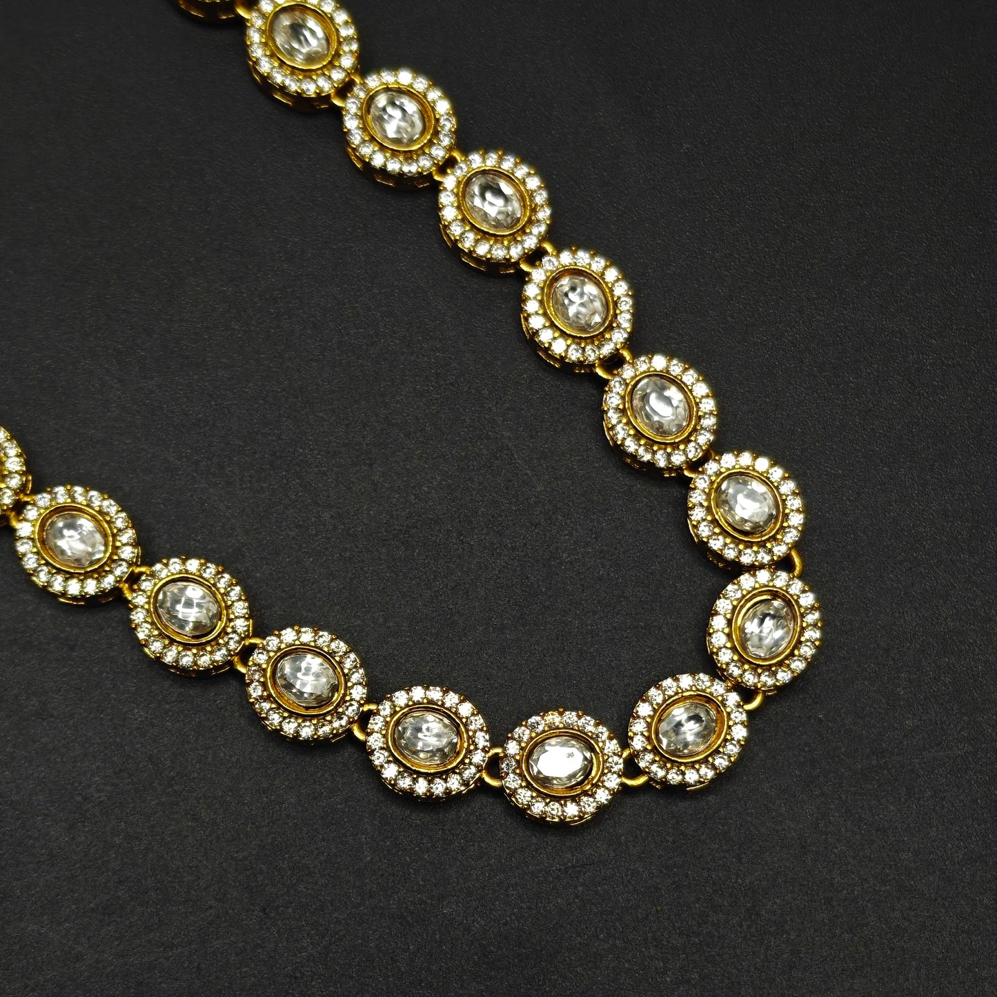 41020 Victorian Mossianite Necklace Set White