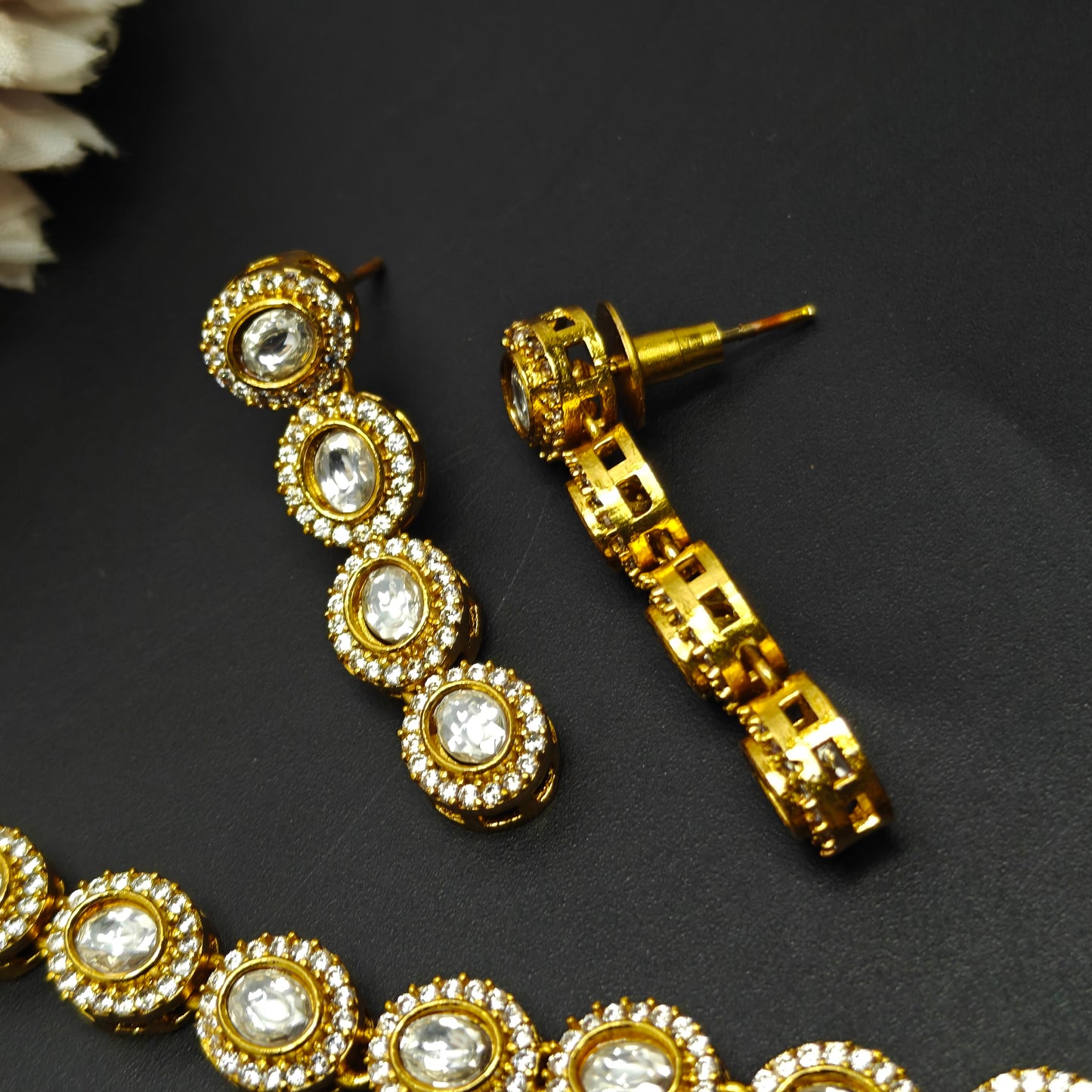 41020 Victorian Mossianite Necklace Set White